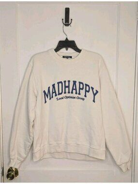 Size Medium Madhappy "Local Optimist Group" Campus Fleece Crewneck Sweatshirt